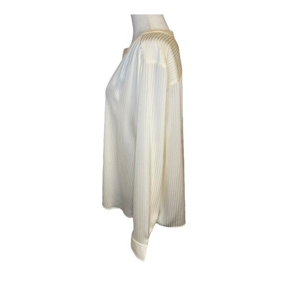 NEW J. Crew Women’s XXL Ivory Shadow-striped long-sleeve popover placket blouse - Picture 3 of 9